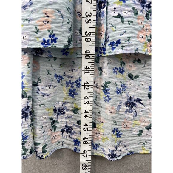 BCBGeneration Dress Womens Sz 12 Blue‎ Floral Wrap Hi Low Knee Length - Picture 5 of 12